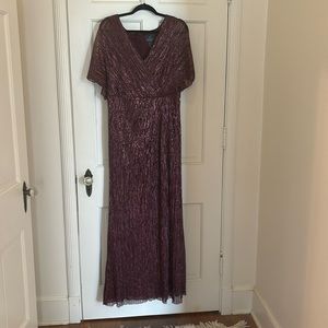 NWT Adrianna Papell burgundy metallic blouson gown size 14 style AP1E209098